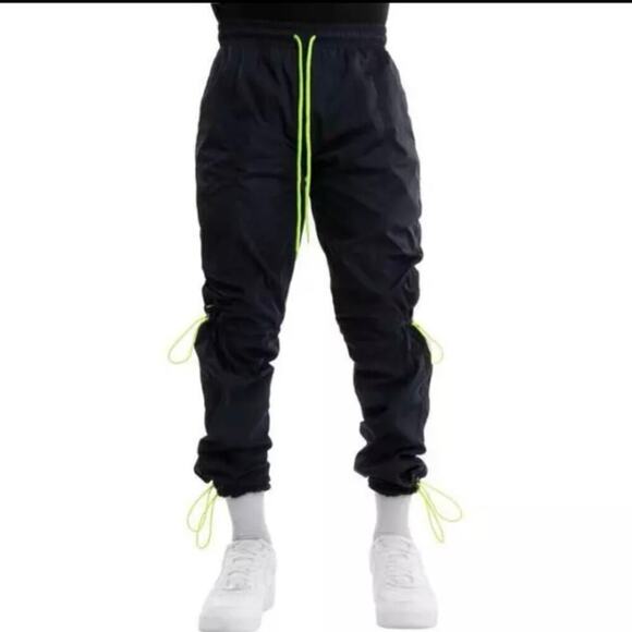 Mens Casual Side Pockets Adjustable Elastic Cord Hyper Jogger Pants Size Medium - Picture 2 of 12